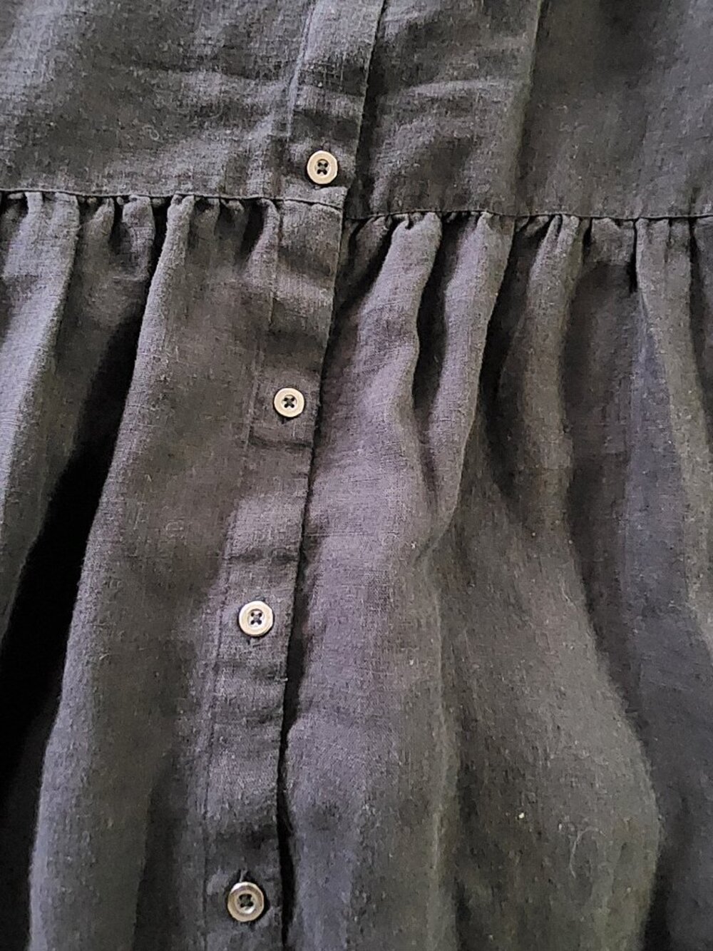 NWT Gudrun Sjoden Black Swedish Linen Button Front Midi Dress XL NEW - Picture 7 of 8